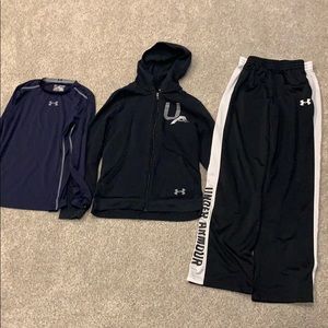 Under armor package- pant, sweatshirt, long sleeve